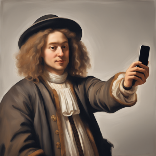 painting-of-an-influencer-recording-a-selfie-in-rembrandt-style (1)